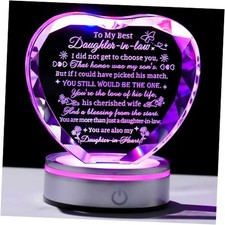Daughter in Law Gifts - Crystal Keepsakes Plaque with Colorful Light Base