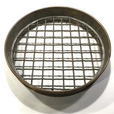 Vintage Brass Sieve, 12.5" Diameter, 2.75" Height, 1" Mesh Opening