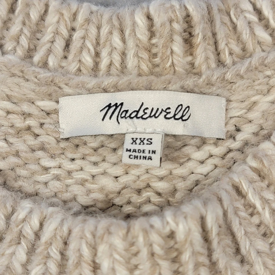 Suéter Madewell Mujer Lana Mezcla Alpaca Beige Negro Fair Isle Tejido Talla XXS Foto 4 de 4