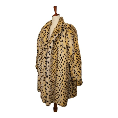 Style VI Ltd Kunstfell Leopardenmuster Swing Mantel Vintage Animal Print - Bild 2 von 16