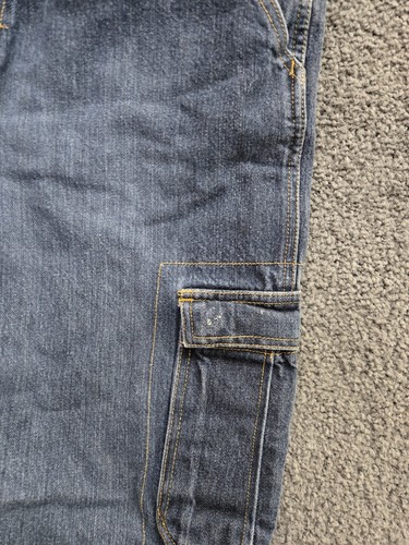 Vintage Old Navy Jeans Mens 34x31 Blue Cargo Denim Baggy Wide Leg 10.5" Opening - Imagen 4 de 15