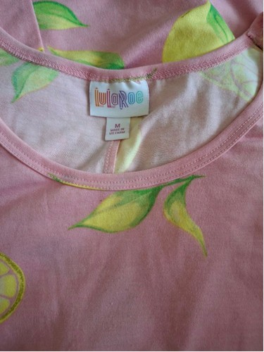 LuLaRoe Dani ärmelloses Maxi Gr. M rosa Zitronenmuster Sommer Strandkleid - Bild 4 von 6
