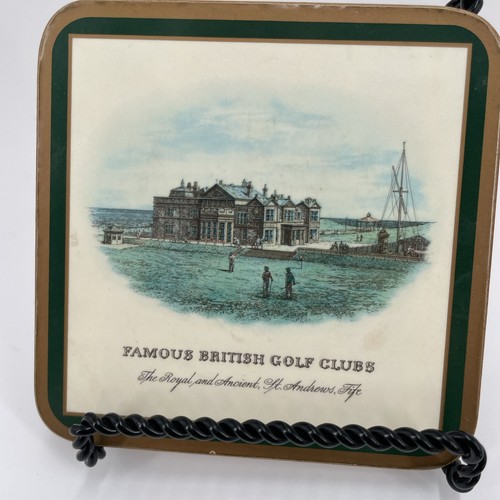 Pimpernel Acrylic Coasters x6 Boxed Set Famous British Golf Clubs England - Picture 2 of 16