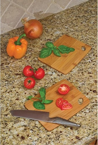 Lipper International Bamboo Wood Thin Kitchen Cutting Boards with Oval Hole in C - Picture 3 of 5