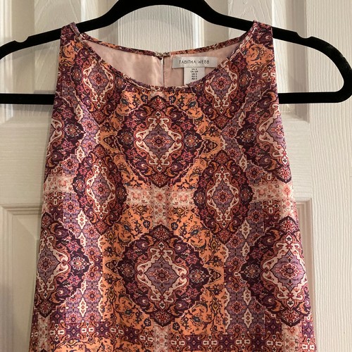 Tabitha Webb Top Sz Small Women's Round Neck Multicolor Sleeveless Tank Shirt - Picture 2 of 9