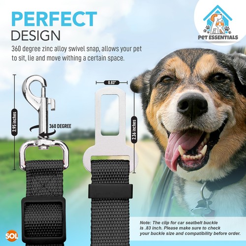 Pet Dog SEAT BELT Adjustable Travel Car Safety Harnesses Lead Restraint Strap - Picture 3 of 6