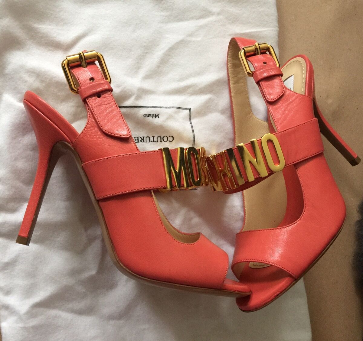 Peach high clearance heels