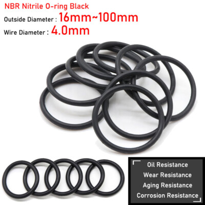 Ø4mm Cross Section Black Nitrile Rubber NBR O-ring Seal Gasket Oil Sealing Ring