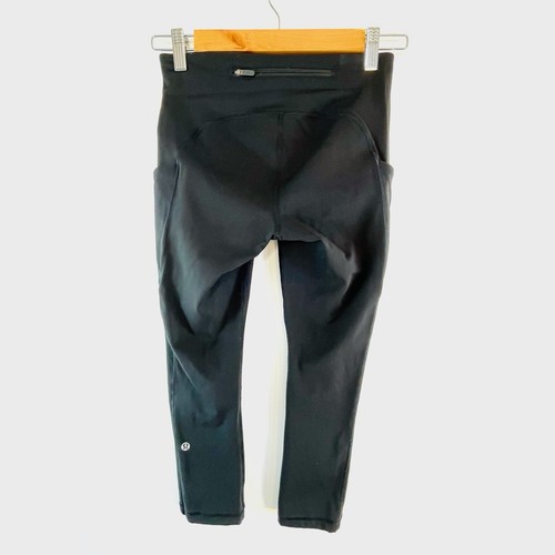 Lululemon Sz 8 Can 4 Black Leggings With Pockets Yoga Activewear Athletic - Picture 3 of 14