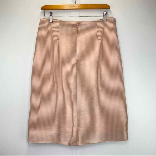 J.O.A. Wrap Skirt Large Pink Pinstripe Asymmetrical Layered Buckle D Ring Belt - Picture 5 of 9
