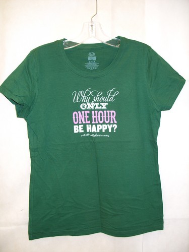 Dr McGillicuddy's Schnapps - Happy Hour Promo Women's T-Shirt (Forest Green) NEW - Picture 1 of 6