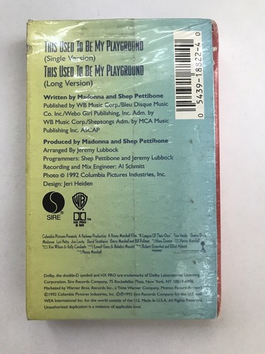 Madonna - This Used To Be My Playground SEALED 1992 Cassette Single - Cassingle - Imagen 2 de 2