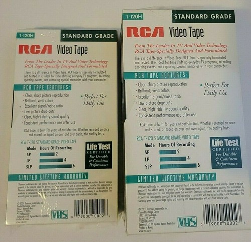 6 Sealed Blank VHS Tapes RCA Maxwell T-120  Trisonic Video Head Cleaner TS-3105 - Picture 3 of 10