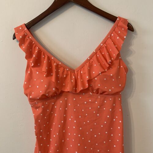 Top de baño Kim Rogers con lunares tankini talla M correas ajustables vacaciones nuevo con etiquetas - Imagen 4 de 6