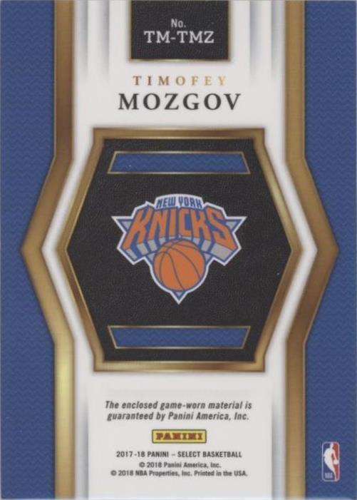 2017-18 Panini Select - Timofey Mozgov #TM-TMZ