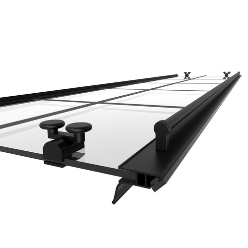 ELEGANT Corner Shower Door Enclosure 1/4" Glass Panel 36" x 36" x 72" Black - Picture 9 of 13