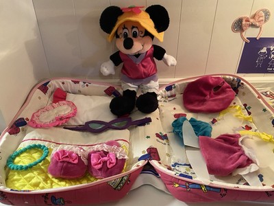 Vintage Disney Store Oo La La Minnie Mouse Dress up Plush in Travel Bag