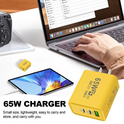 USB Power Adapter | 65W Charging Phone Station With 3 Ports Cell Phone Charger - Photo 7 sur 14