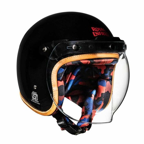Royal Enfield "CLASSIC BOBBER" DOT Certified Open Face Motorcycle Helmets - Foto 27 di 38