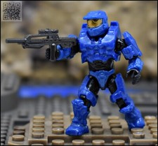 HALO CONSTRUX MEGA BLOKS BLUE UNSC SPARTAN MARK VI GEN1 MINI FIGURE FNR84