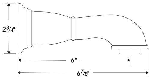 Hansgrohe Retroaktiv Non-Diverter Solid Brass Wall Mount Tub Spout 06088930 NEW - Picture 3 of 3