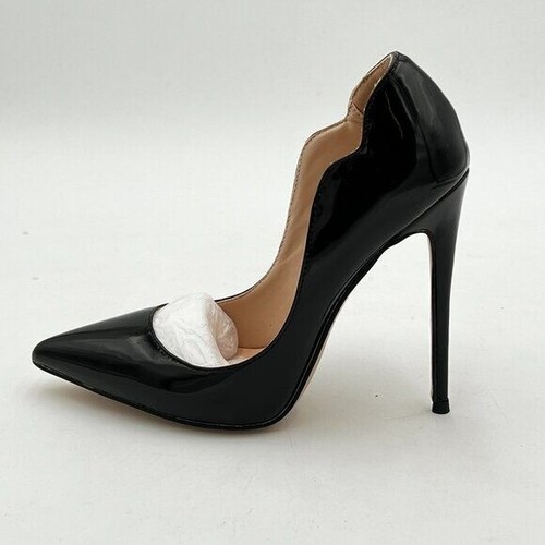 FSJ Black Pointed Toe High Heels Sexy Stiletto Pumps Office Lady Casual Shoes - Picture 2 of 6