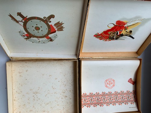 2 Vintage Soviet cigarette case Pack box. Cossacks writing a letter Three heroes - Picture 8 of 17