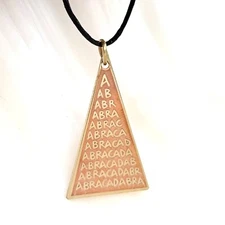 Abracadabra Pendant Necklace Amulet Occult Talisman Abraca Triangle Mixed Metal