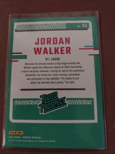 2023 JORDAN WALKER DONRUSS ON FIRE EMOJI ROOKIE CARD RC /75 STL CARDINALS #50 - Picture 2 of 2