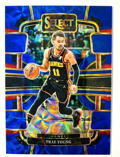 2023-24 Panini Select Trae Young BLUE Scope Prizm Card Concourse SP #/249 Hawks!