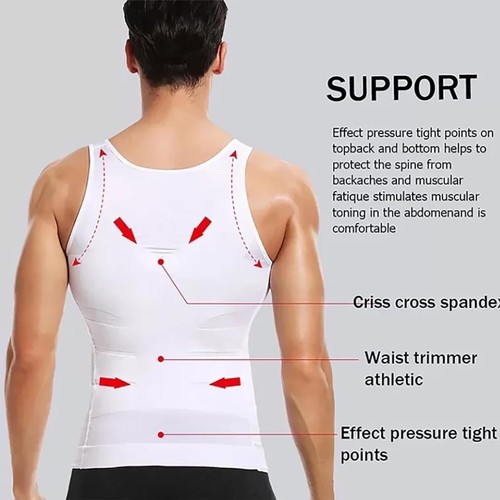 SHAPERLUV - Camiseta sin mangas modeladora masculina Shaperluv Body para hombres Abdominales ajustada Top camiseta interior - Imagen 44 de 49