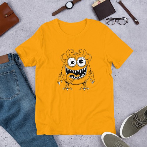 Funny Cute Monster Unisex t-shirt Stylish Good Mood - Picture 9 of 13