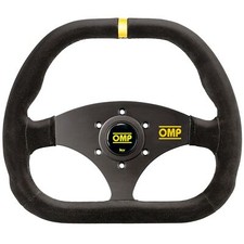 OMP Kubic Competition Steering Wheel - 310 x 265mm Dia / Suede / Flat Dish