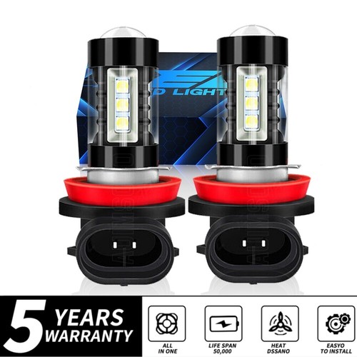 LED Fog Light Bulbs H8 H16 H11 Fog Light Bulb White 6500K High Power DRL Lamps - Picture 1 of 15