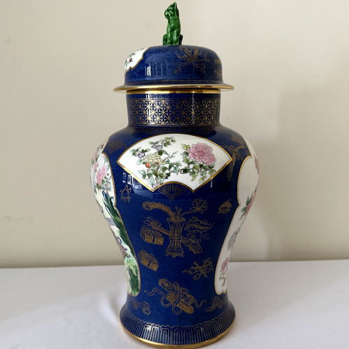 Antique Fenton Old Foley Ware James Kent Chinese Famille Verte in Blue Enamelled - Picture 6 of 13