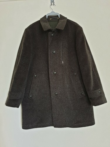 Lodenfrey Mens Khaki Grey Wool Coat Jacket Tartan Lining Made In England L/ 50 - Picture 12 of 12