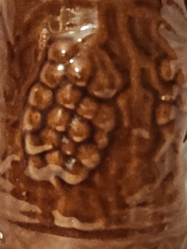 Antique NORTH STAR POTTERY Pitcher Salt Glaze Stoneware 1892-1897 Grape & Waffle - Picture 2 of 7