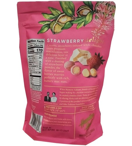 Hawaiian Host Macadamia Nuts Covered White Chocolate Strawberry Cream 16oz - Bild 2 von 2