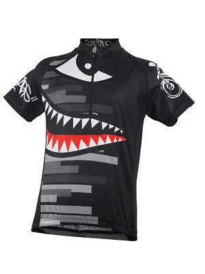 Black Friday Angebot / Biketags Kinder Radtrikot Black Sharky NEU