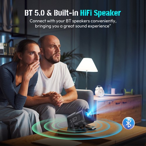 4K Mini Projector Smart LED WiFi Bluetooth HDMI USB Android Office Home Theater - Picture 12 of 14