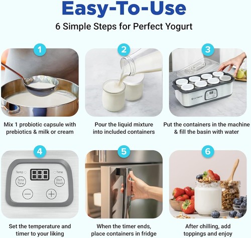 Probiotic Yogurt Maker with Adjustable Temperature & Time Control - Make Trillio - Bild 4 von 11