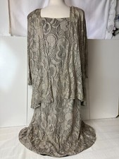 Gown & Jacket 2-Pc Candlelight & Champagne Wm's Sz B4 Gold Metallic w Blk Lining