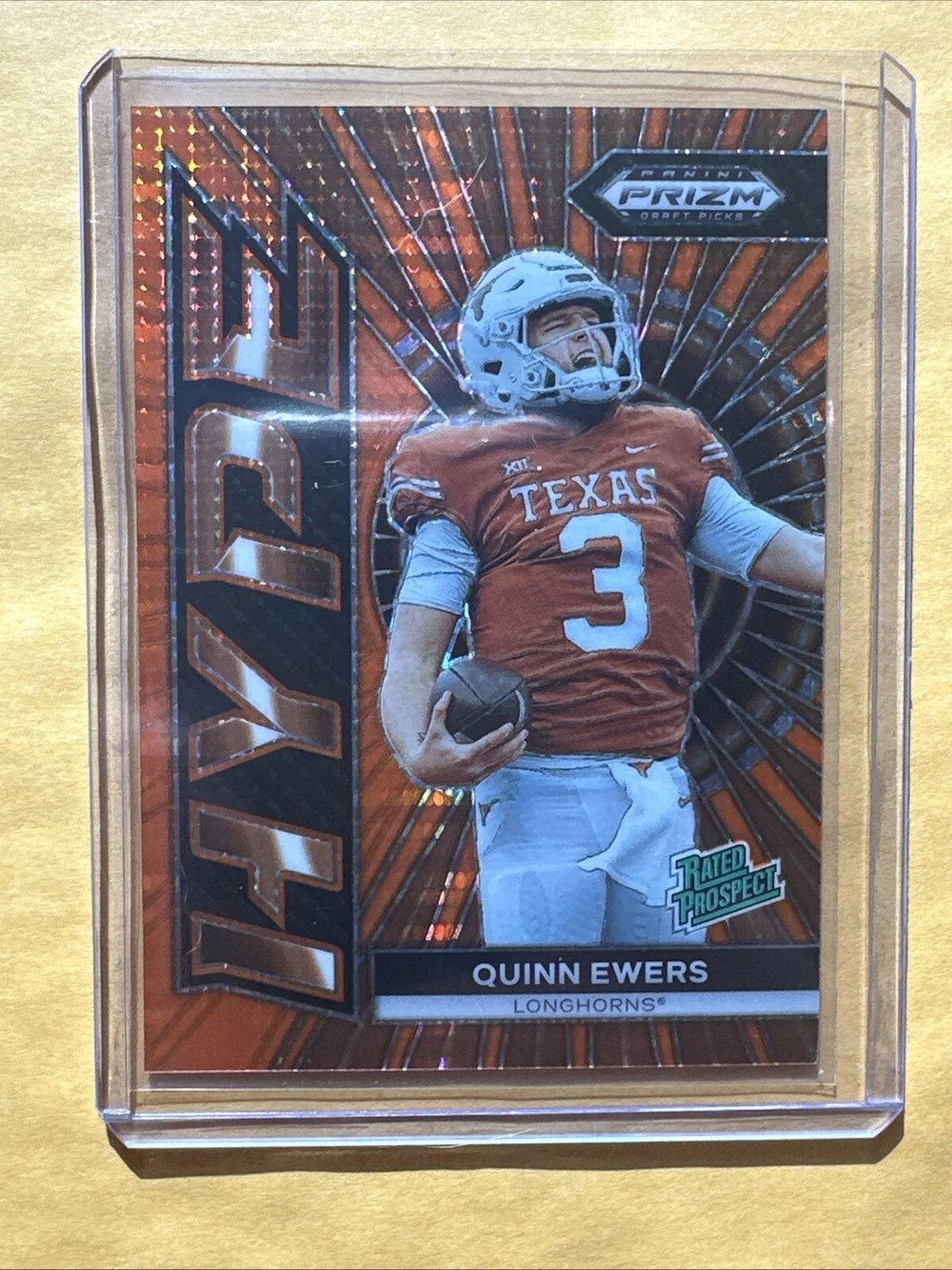 QUINN EWERS /49  2024 Panini Prizm Draft Hype Insert ORANGE SP LONGHORNS (46/49)