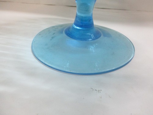 EMPOLI Blue Optic Glass Italy Apothecary Candy Compote Vase No Lid - Picture 4 of 5