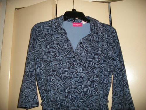 Liz Lange blue geometric pattern maternity dress size M - Bild 2 von 6