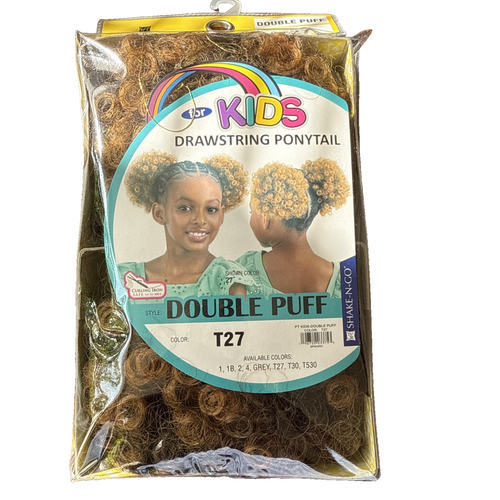 Shake -N - Go Kids Drawstring Ponytail Double Puff Color T27 - Picture 8 of 9
