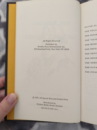 Memoirs of Sherlock Holmes by Sir Arthur Doyle Peebles Classic Library 1975 - Imagen 5 de 5