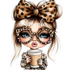 Fabric Art Quilt Block - Leopard Bow - Cheetah Bow - Coffee  - Quirky - BOW3