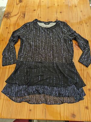 Womens Simply Vera Vera Wang black purple blouse