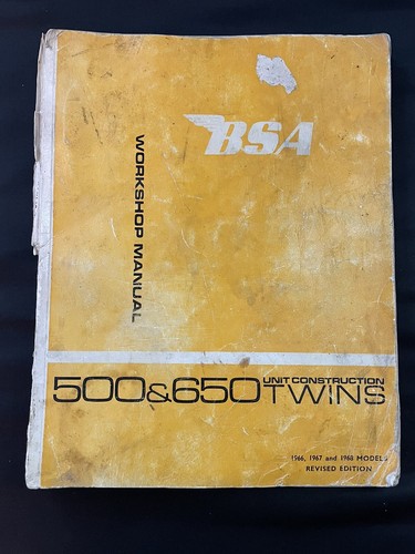 Vintage Motorcycle BSA 500 & 650 TWINS WORKSHOP MANUAL 1966 1967 1968 Models - Picture 1 of 14
